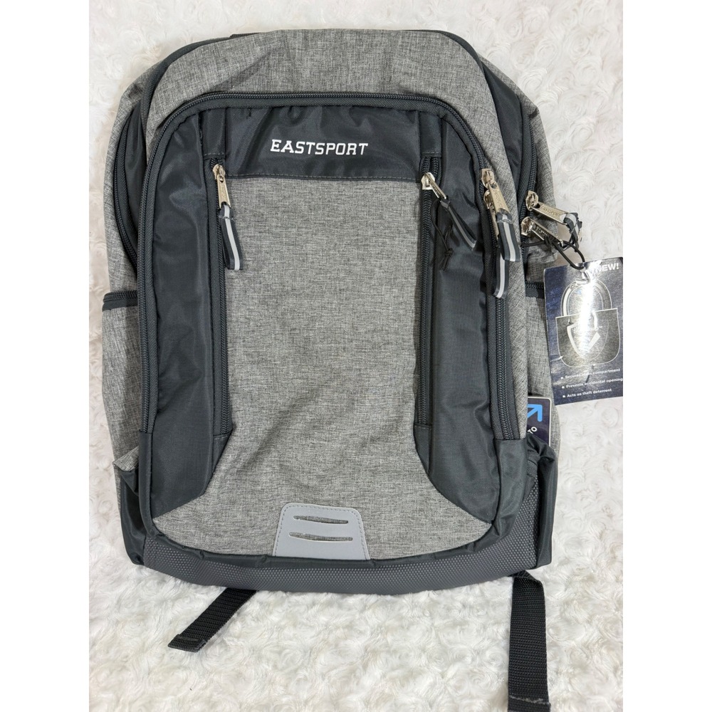 Eastsport Expandable Backpack Gray Black SureSnap Security Laptop Bag NEW